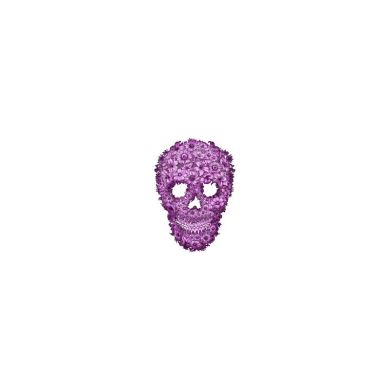 Bikers-Custom : T shirt femme skull flowers