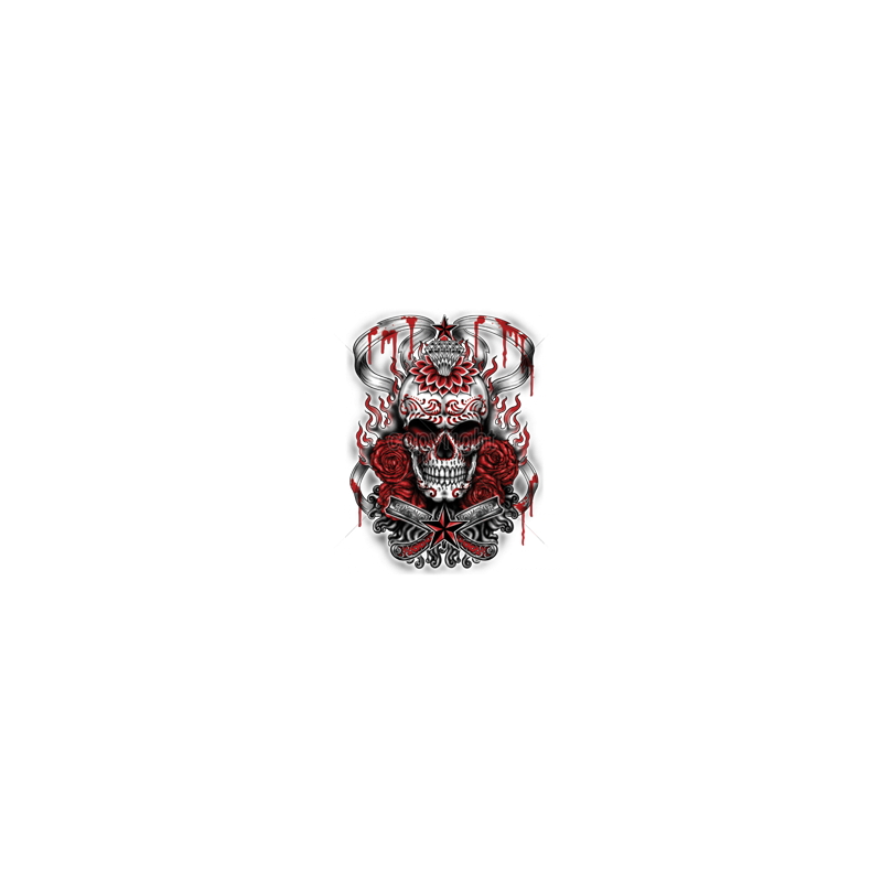 Bikers-Custom : T shirt femme demonized skull
