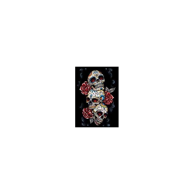 Bikers-Custom : T shirt femme three skulls