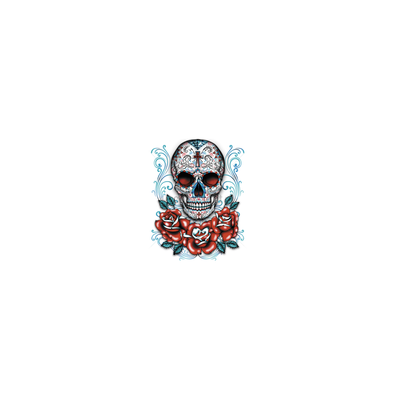 Bikers-Custom : T shirt femme  sugar skull cross