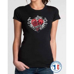 Bikers-Custom : T shirt femme love to ride