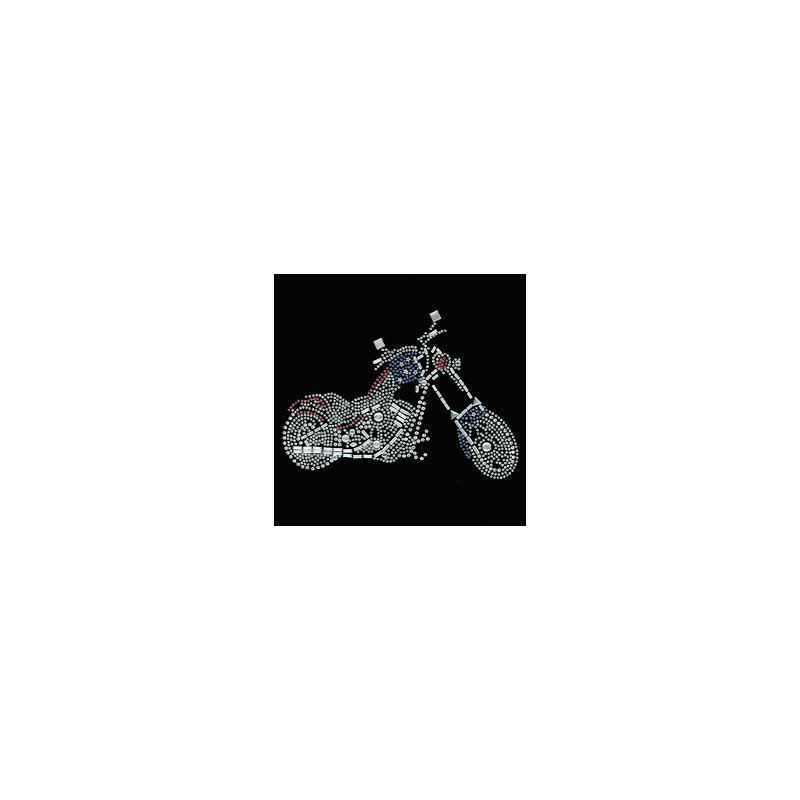 Bikers-Custom : T shirt femme strass motorcycle choppers