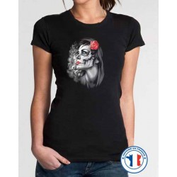 Bikers-Custom : T shirt femme rose girl