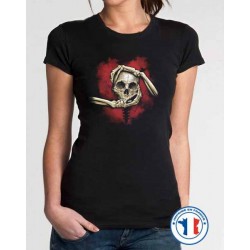 Bikers-Custom : T shirt femme skull in hand