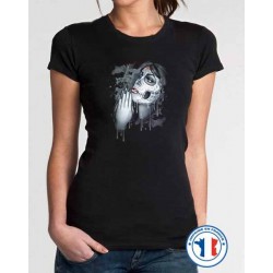 Bikers-Custom : T shirt femme woman in prayer