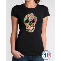 Bikers-Custom : T shirt femme tatoo roses