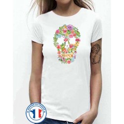 Bikers-Custom : T shirt femme tatoo roses