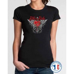 Bikers-Custom : T shirt femme biker babe