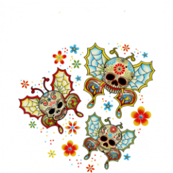Bikers-Custom : Body bébé biker SKULL BUTTERFLY