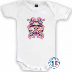 Bikers-Custom : Body bébé MEXICAN SKULL