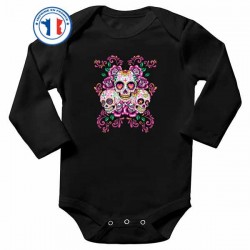 Bikers-Custom : Body bébé MEXICAN SKULL