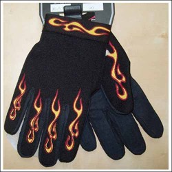 Gants moto mi saison flamme