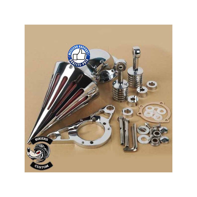 Bikers-Custom : Filtre à air spike noir ou chrome pour injection EFI