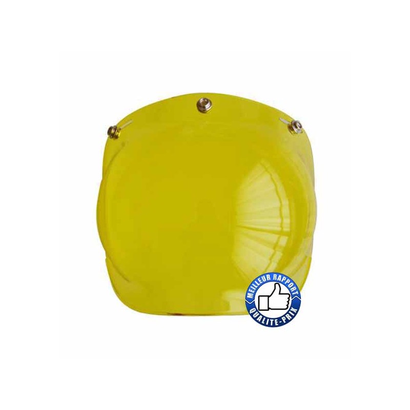 Bikers-Custom : Visière bulle pour casque jet, couleur jaune