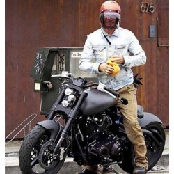 Bikers-Custom : Visière bulle pour casque jet, couleur noir dégradé