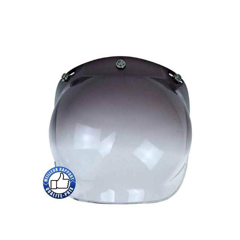 Bikers-Custom : Visière bulle pour casque jet, couleur noir dégradé