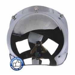 Visière bulle pour casque jet, couleur chrome