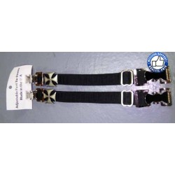 Bikers-Custom : Fixation bas de pantalon croix de malte silver