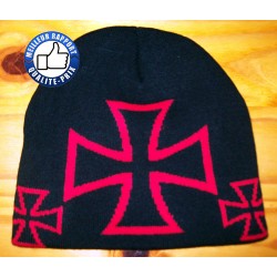 Bonnet croix de malte rouge