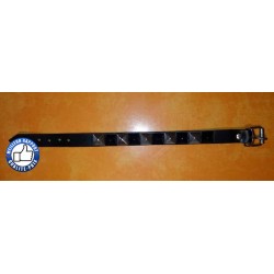 Bracelet biker avec clous noir et chrome