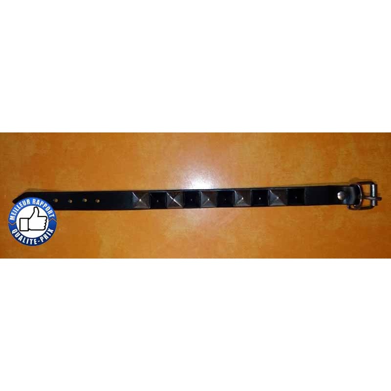 Bikers-Custom : Bracelet biker avec clous noir et chrome