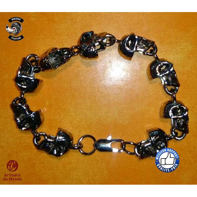 Bikers-Custom : Bracelet têtes de morts