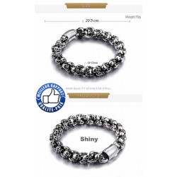 Bikers-Custom : Bracelet totem skulls silver