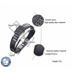 Bikers-Custom : Bracelet cuir route 66