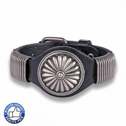 Bracelet cuir rosace