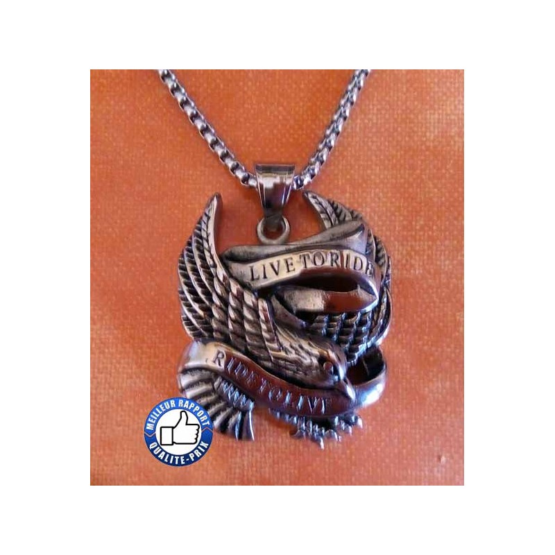 Bikers-Custom : Pendentif live to ride