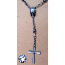 Bikers-Custom : Pendentif chapelet, têtes de mort