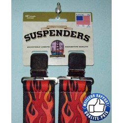 Bikers-Custom : Bretelle us, motif flamme orange