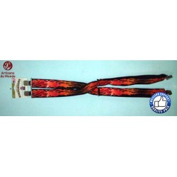 Bikers-Custom : Bretelle us, motif flamme orange
