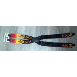 Bikers-Custom : Bretelle us, motif flamme