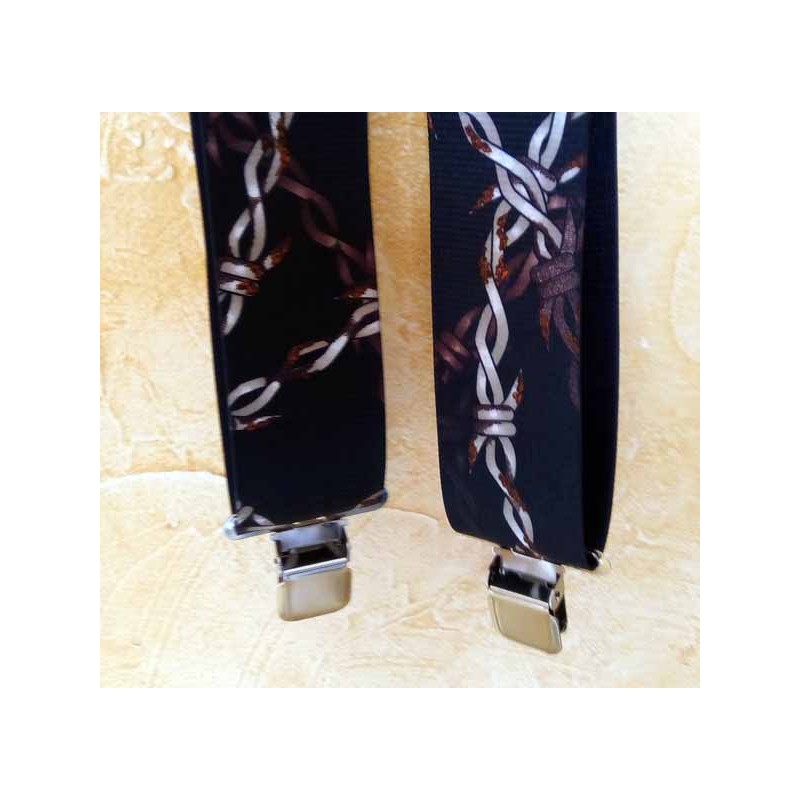 Bikers-Custom : Bretelle us, motif barbelé