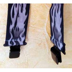 Bretelle us, motif flamme grise