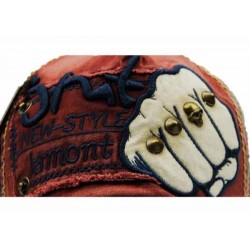 Bikers-Custom : Casquette biker style vintage bleu ciel et noir