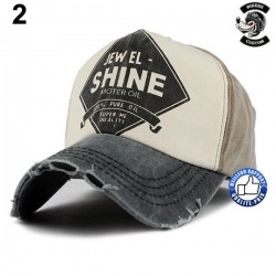 Casquette biker pure oil beige et brun