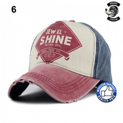 Casquette biker pure oil beige et rouge