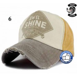 Casquette biker pure oil beige et ocre