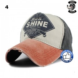 Bikers-Custom : Casquette biker pure oil beige et noir
