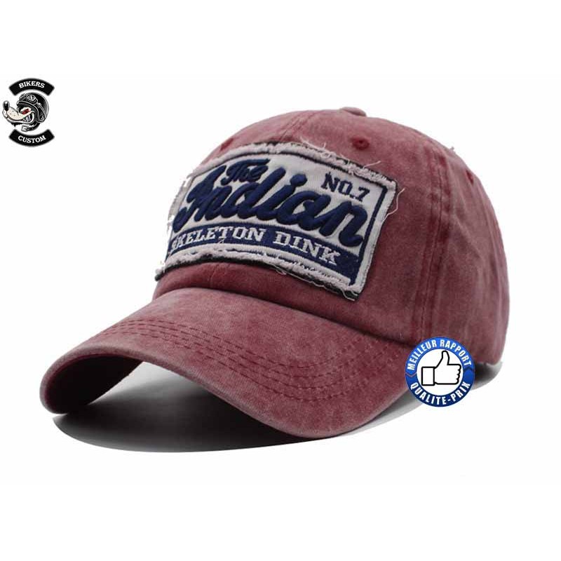 Bikers-Custom : Casquette indian rouge