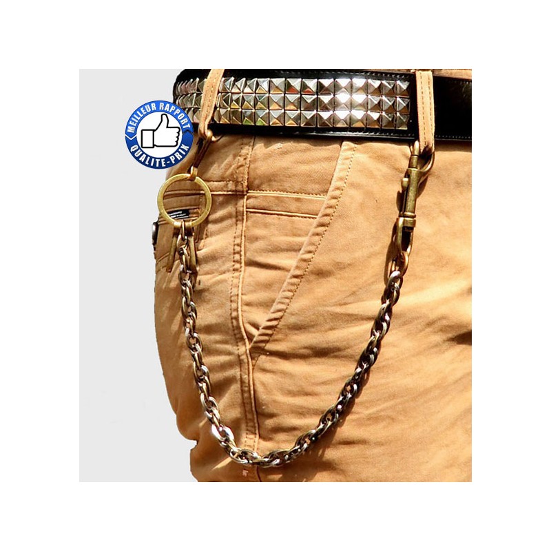 Bikers-Custom : Chaîne portefeuille vintage bronze torsadée