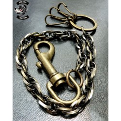 Bikers-Custom : Chaîne portefeuille vintage bronze torsadée