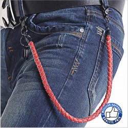 Lanière portefeuille red leather