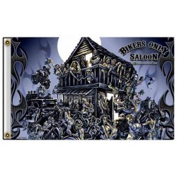 Drapeau biker saloon de nuit