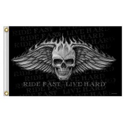 Drapeau biker live hard