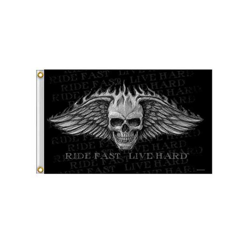 Bikers-Custom : Drapeau biker live hard