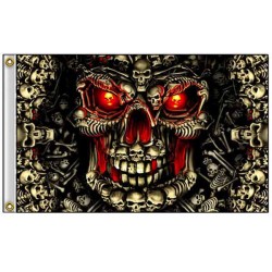 Bikers-Custom : Drapeau biker master skull