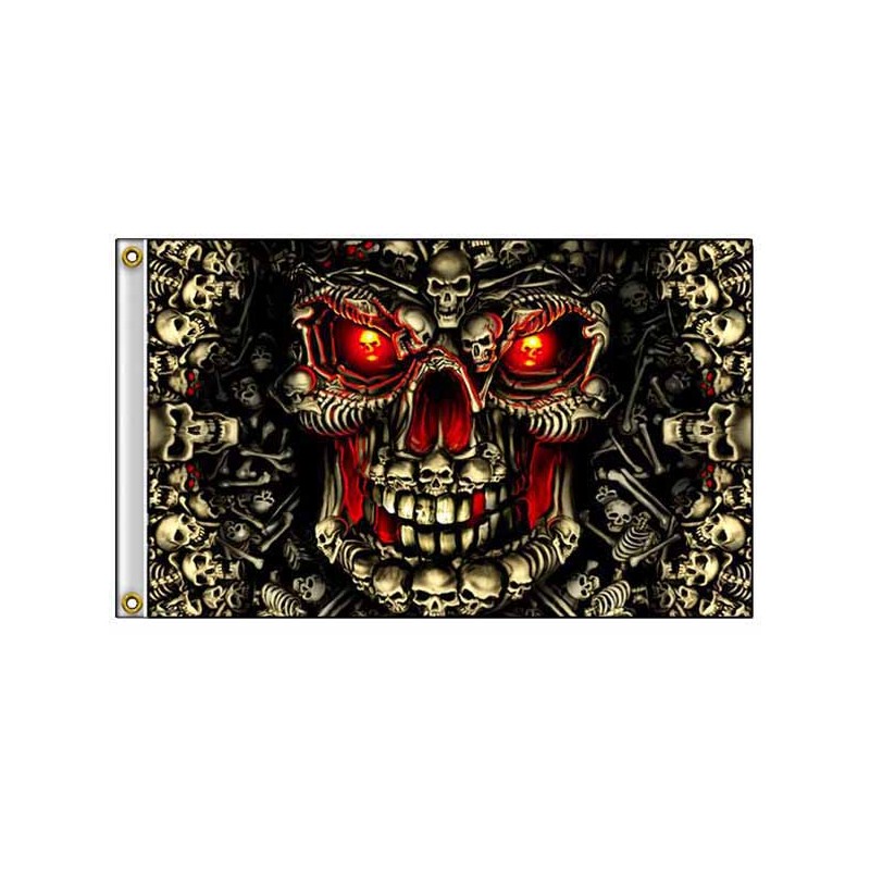 Bikers-Custom : Drapeau biker master skull
